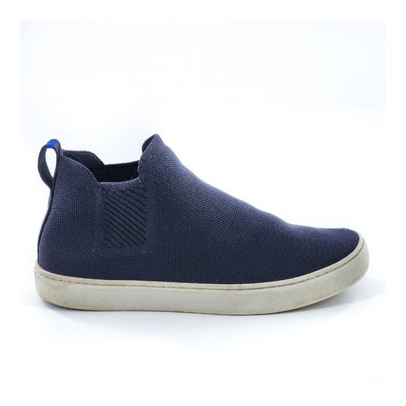 ROTHY'S The Chelsea Boot Slip On  High Top Sneakers in Navy Knit - Picture 6 of 12